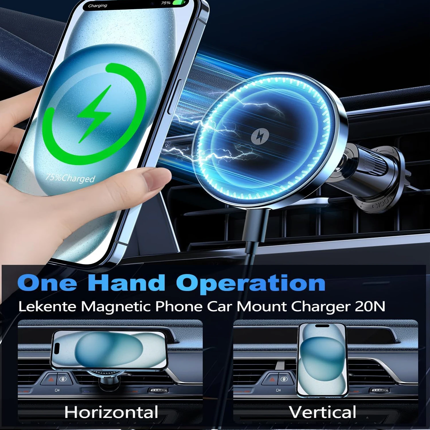 UYUXIO Magnet Wireless Car Cha - đánh giá và giá Magnetic Phone Holder For Car Vent