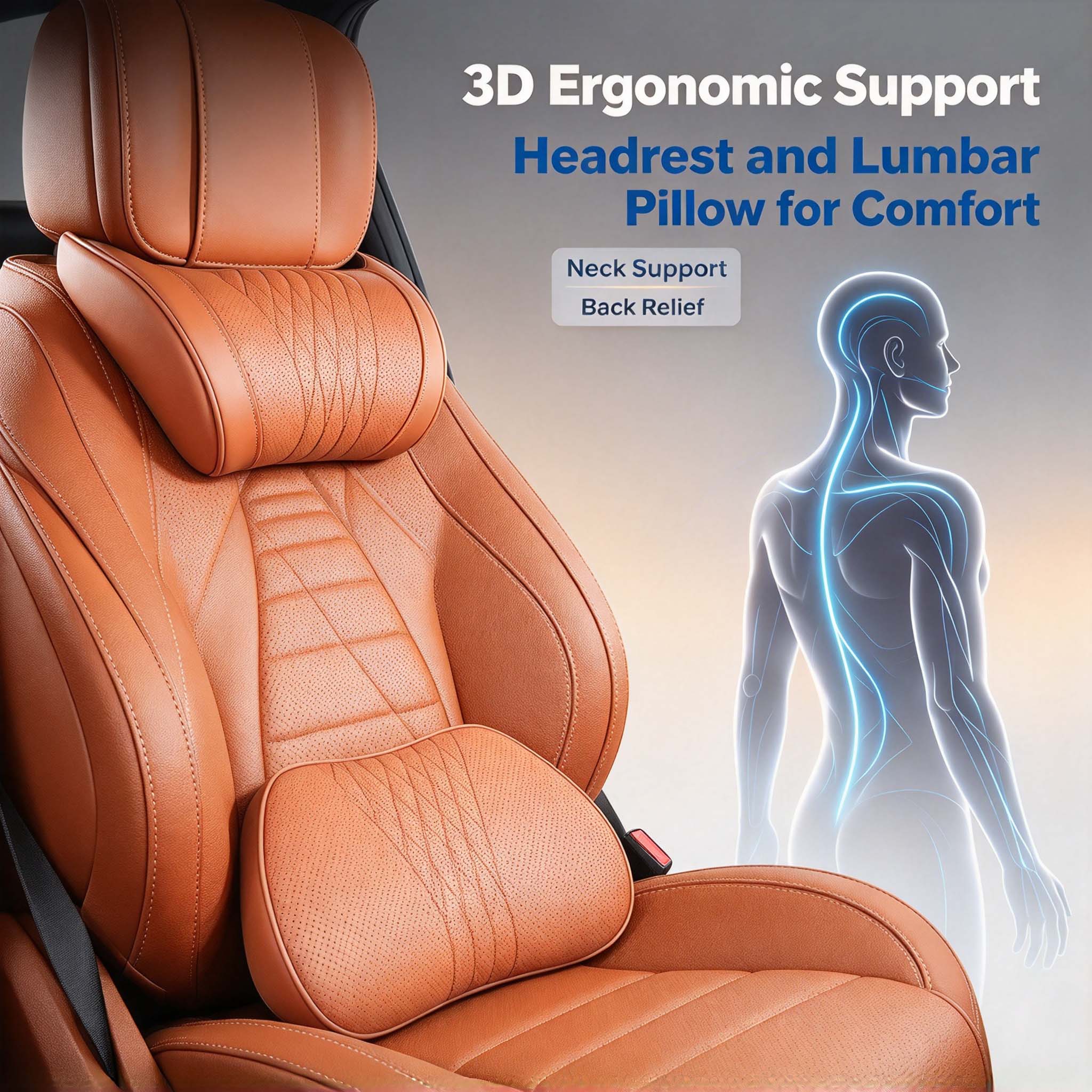 Car Interior Decor Headrest Lu - đánh giá và giá Memory Foam Car Neck Pillow Lumbar Support
