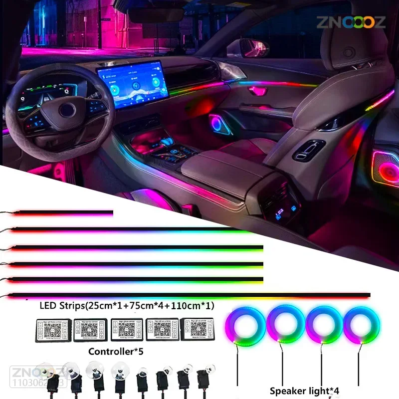 18IN1 Neon Car Interior Ambien - đánh giá và giá Led Ambient Interior Car Lights App Control