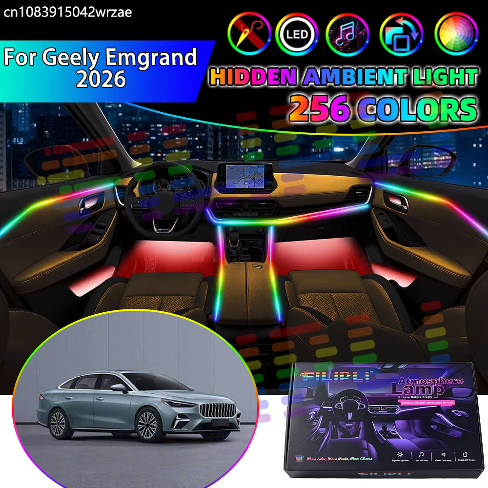 For Geely Emgrand 2026 MK5 SS2 - đánh giá và giá Led Ambient Interior Car Lights App Control