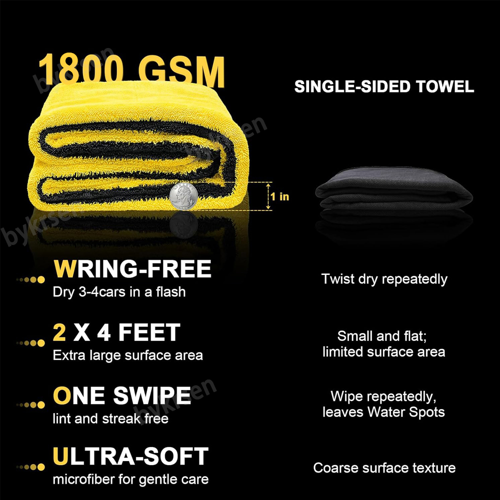 1800GSM Car Microfiber Towel,  - đánh giá và giá Microfiber Car Drying Towel Super Absorbent