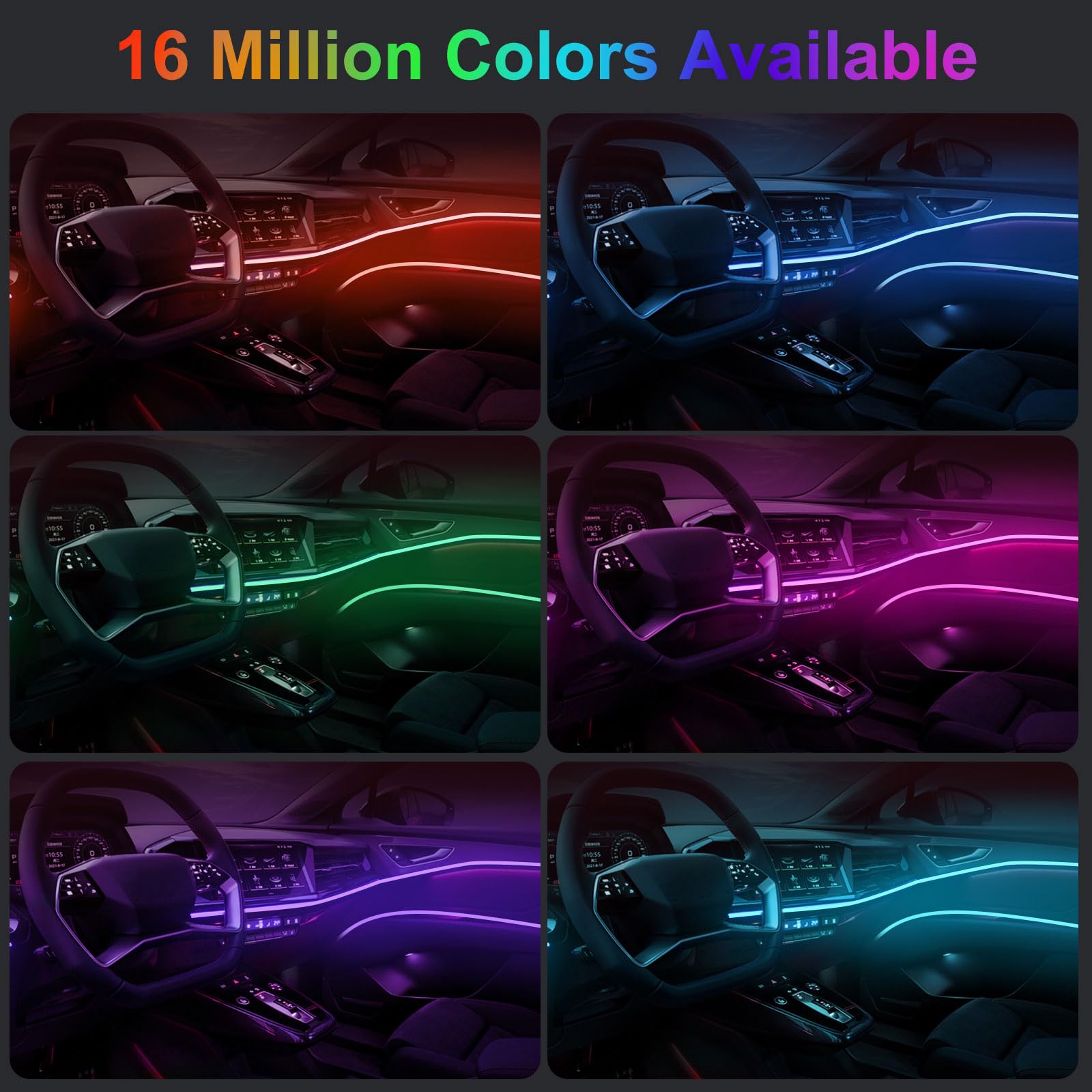 DIY Flexible Neon Light 12V RG - đánh giá và giá Led Ambient Interior Car Lights App Control