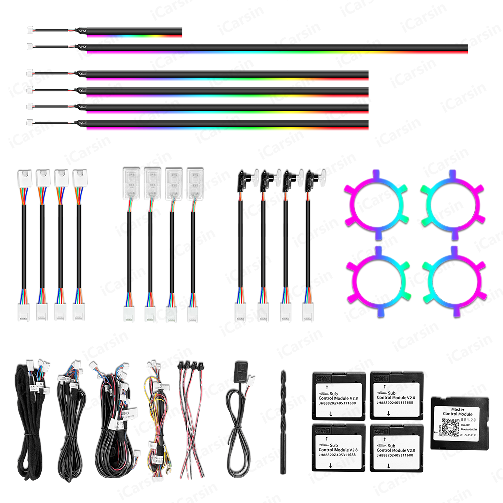 C2 64 Colors Dynamic Symphony  - đánh giá và giá Led Ambient Interior Car Lights App Control