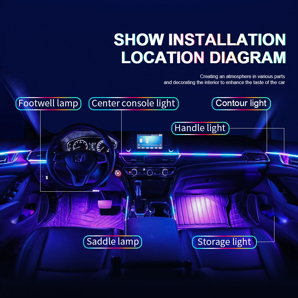 18 in 1 Dual Zone Symphony Str - đánh giá và giá Led Ambient Interior Car Lights App Control